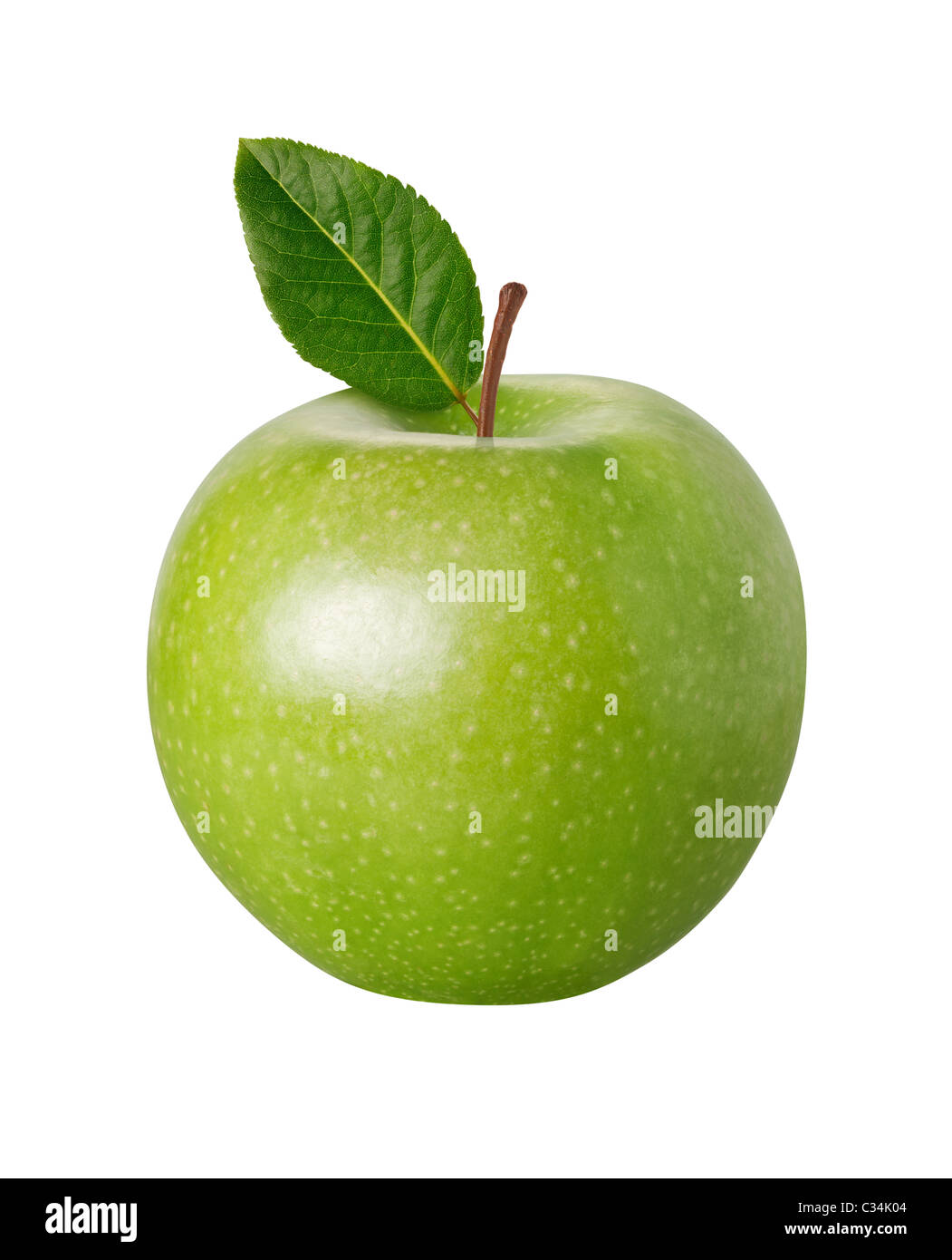 Green Apple Isolated on a white background Stock Photo - Alamy