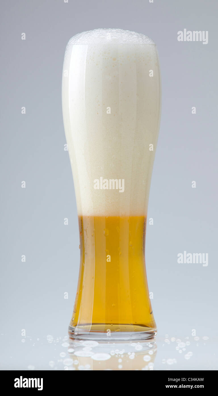 Light beer in glass Stock Photo