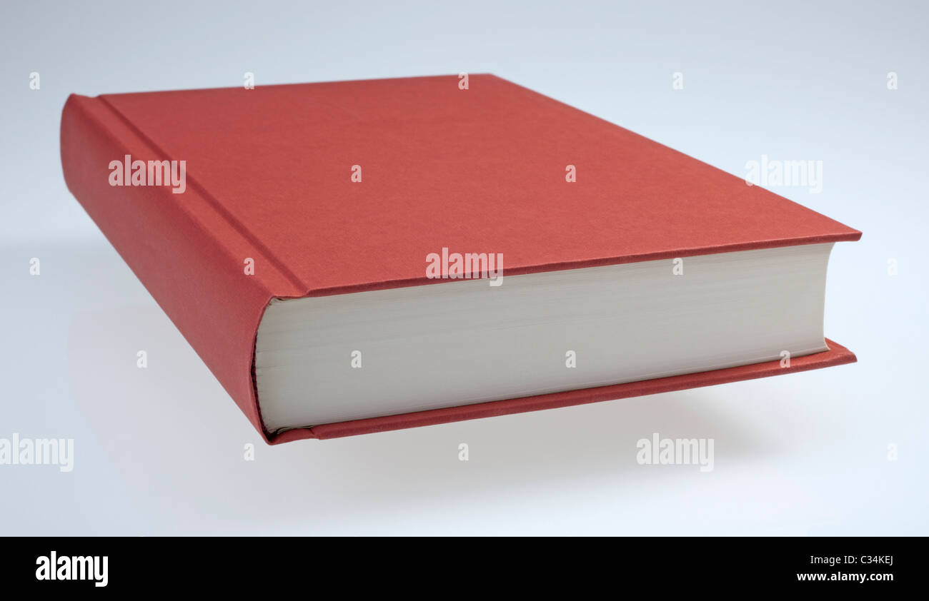 Red book with plain hardcover Stock Photo