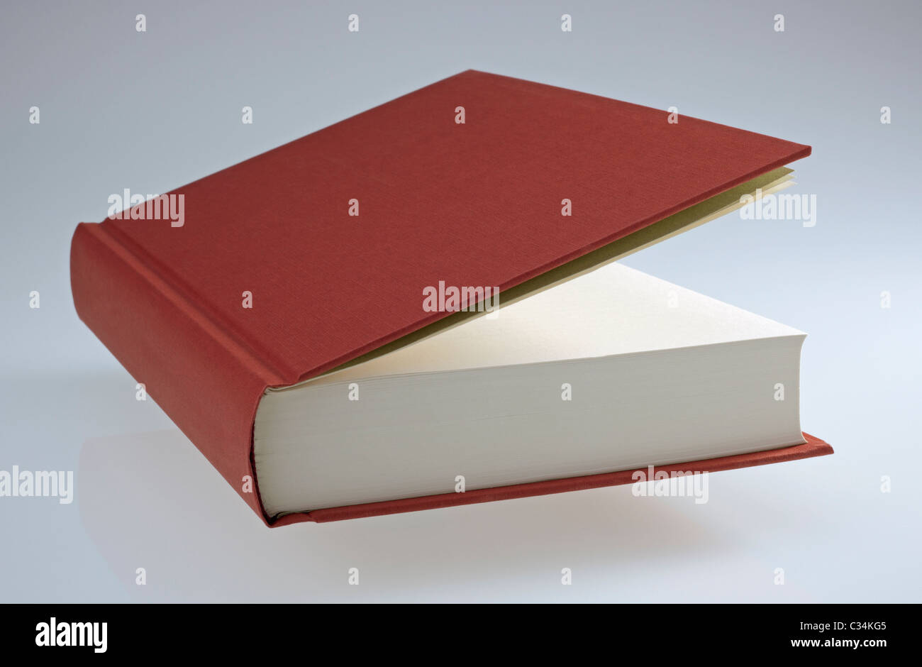 Red book with hard cover, plain, for design layout Stock Photo