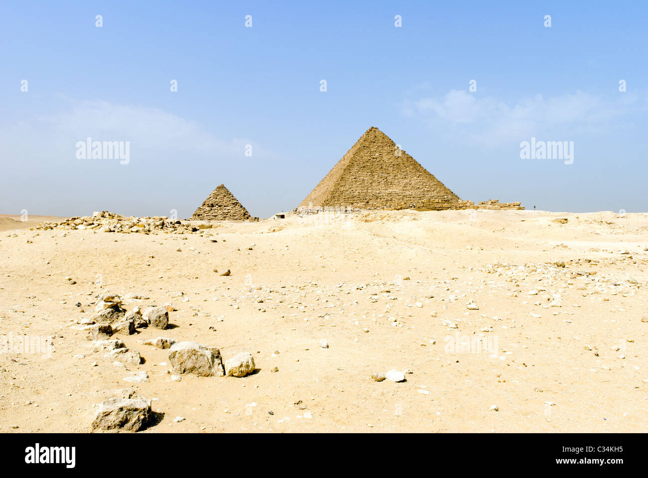 Pyramid of Menkaure - Giza necropolis, Lower Egypt Stock Photo