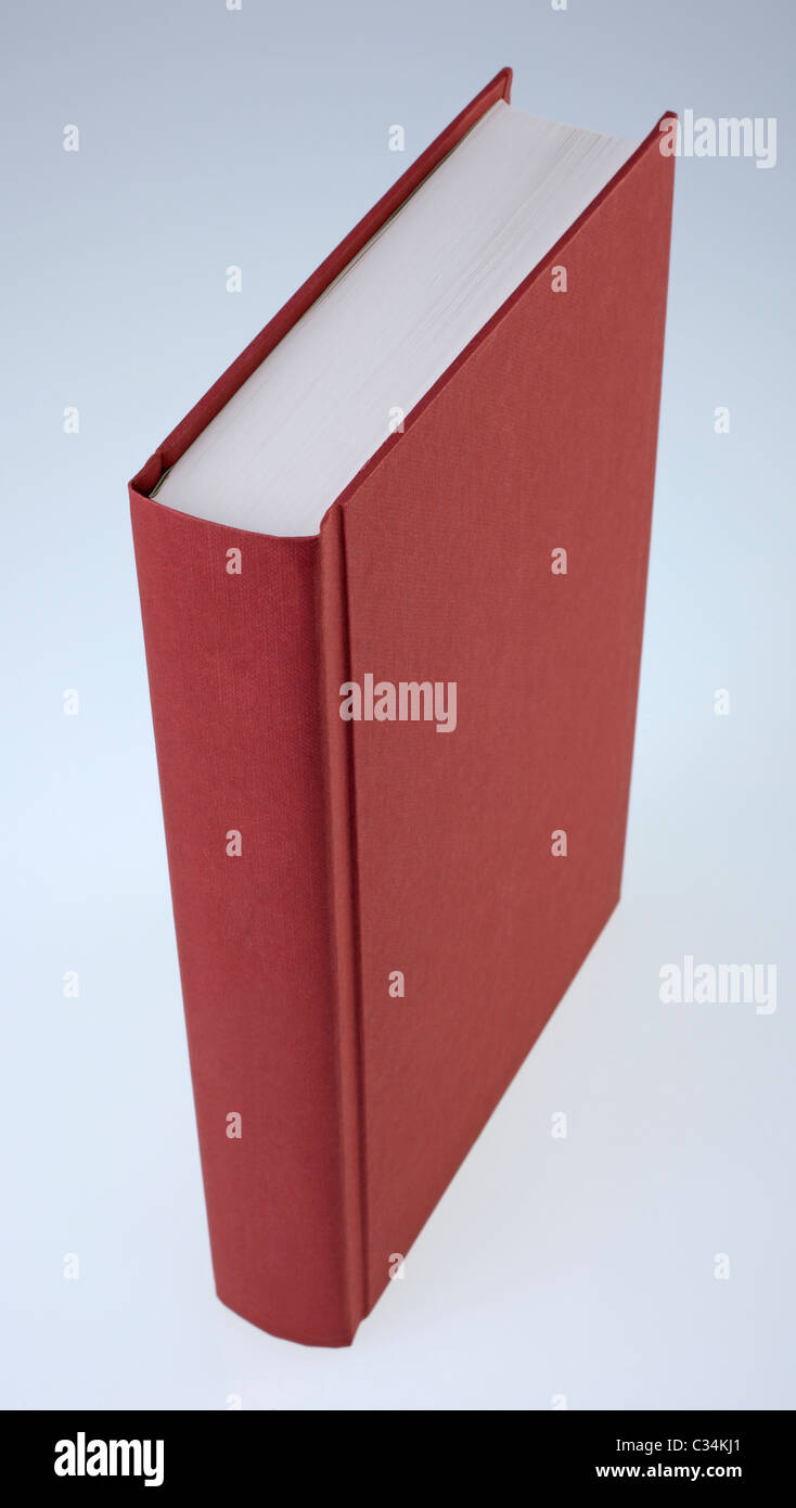 Red book standing, with hardcover, for design layout Stock Photo