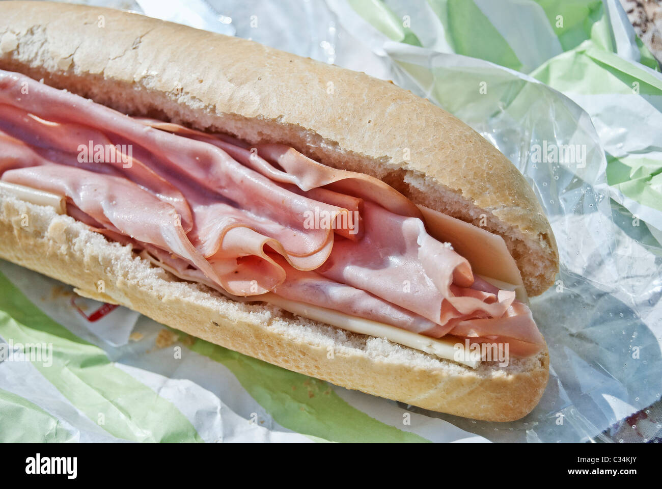 sandwich with mortadella Stock Photo