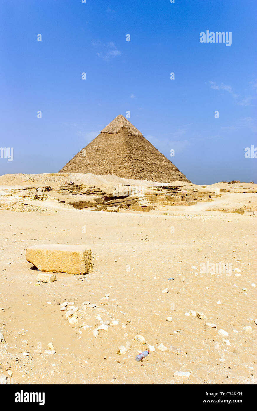 Pyramid of Chephren - Giza necropolis, Lower Egypt Stock Photo