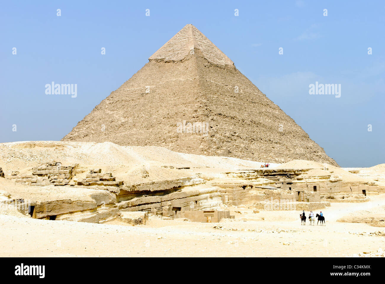 Pyramid of Chephren - Giza necropolis, Lower Egypt Stock Photo