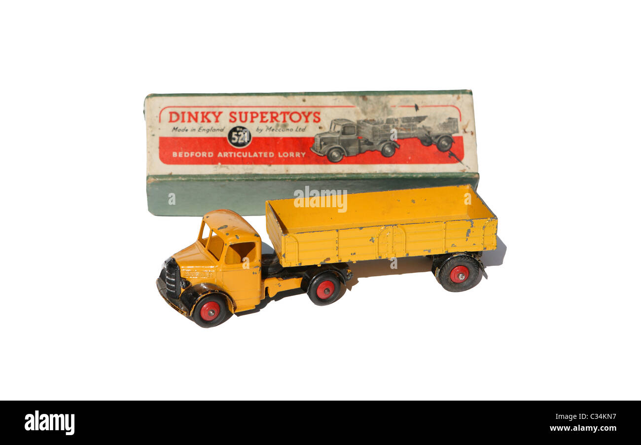 Yellow bedford dinky lorry Stock Photo