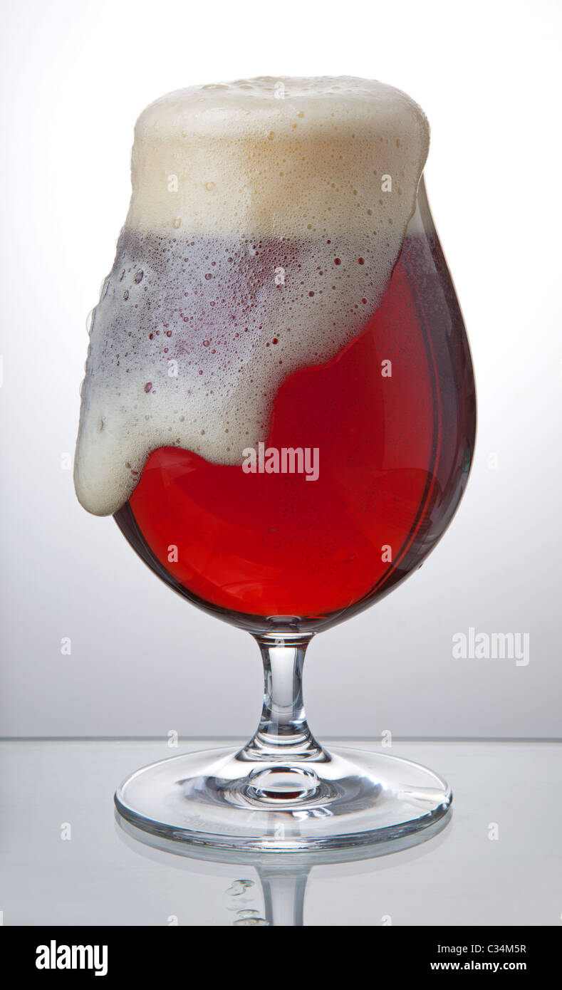 Dark beer in glass texture Stock Photo