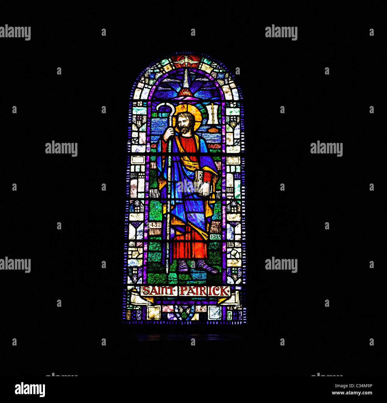 Downpatrick, Co Down, Northern Ireland, Stained Glass Window At Saul
