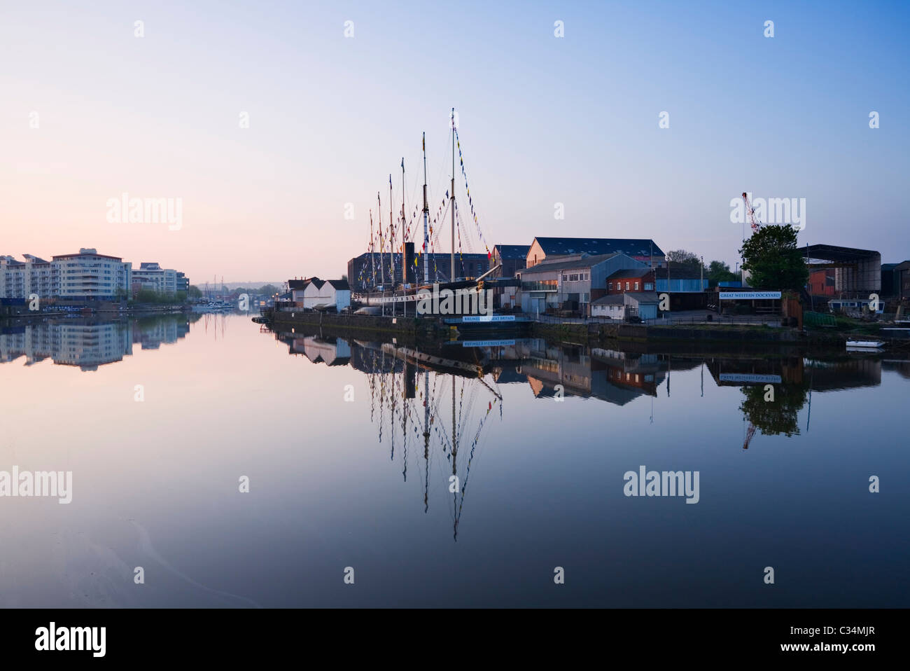 Bristol Floating Harbour and the SS Great Britain. Bristol. England. UK. Stock Photo