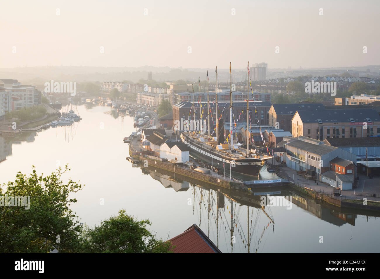 Bristol Floating Harbour and the SS Great Britain. Bristol. England. UK. Stock Photo