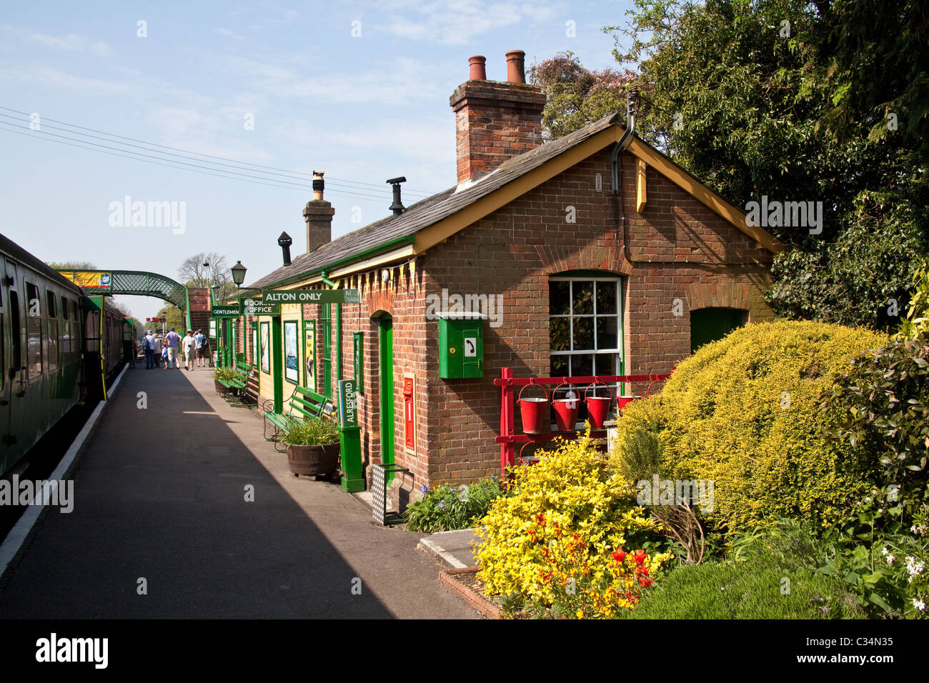 Medstead and Four Marks station on the watercress line , Hampshire, England. Stock Photo