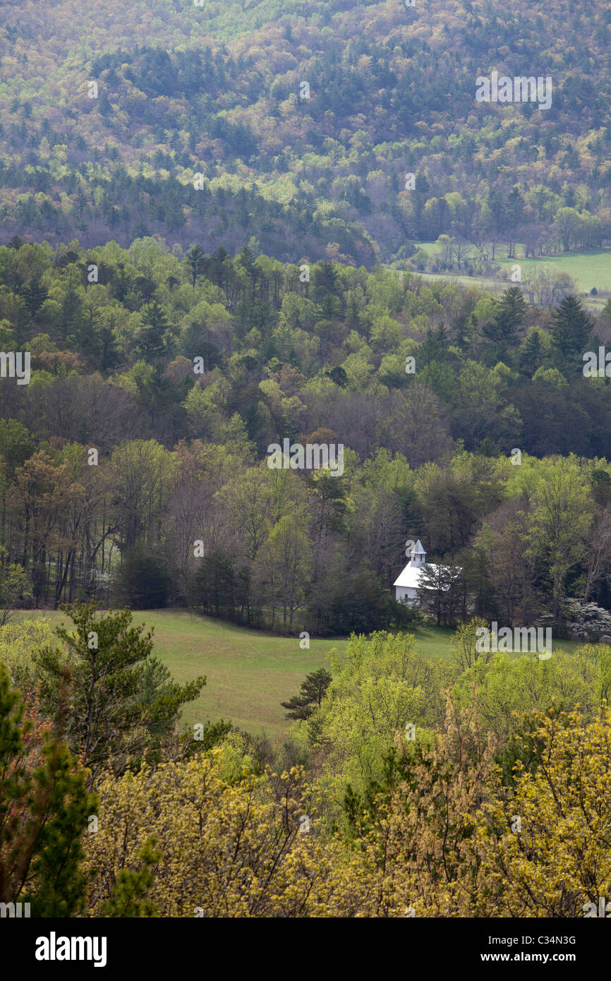 Great Smoky Mountains National Park, Tennessee - Methodist Church in Cades Cove. Stock Photo