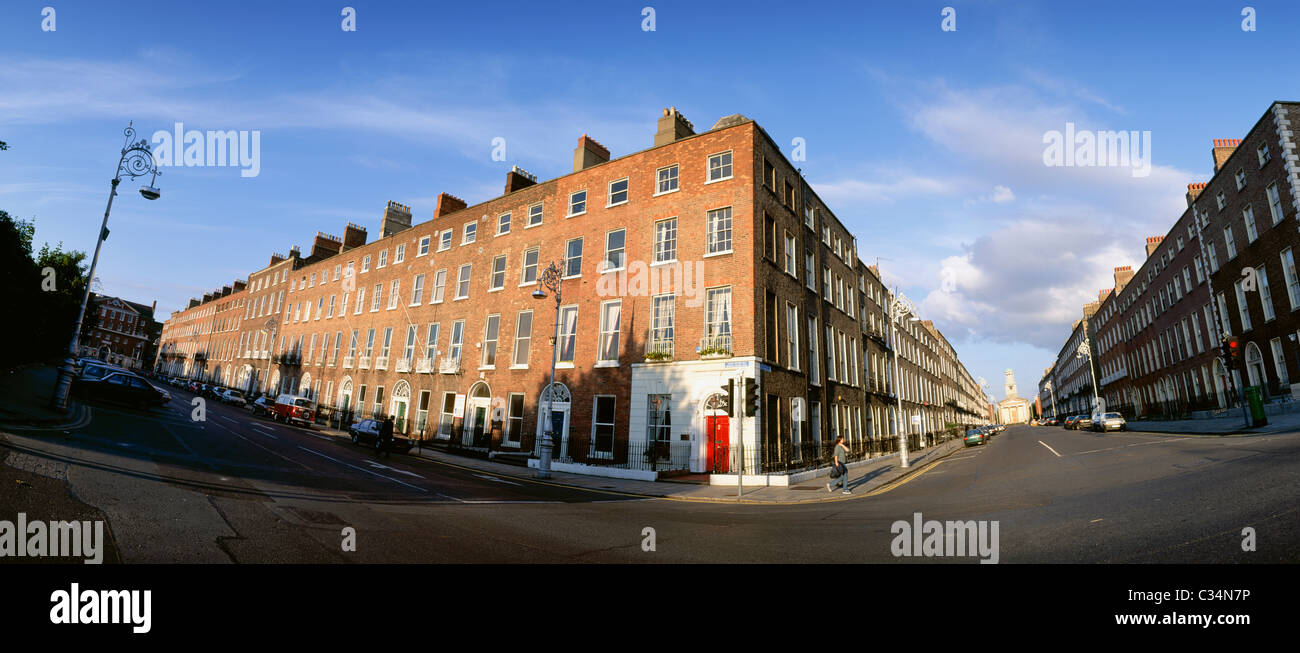 Merrion Square & Mount Street, Dublin, Co Dublin, Ireland, Georgian Streets Stock Photo