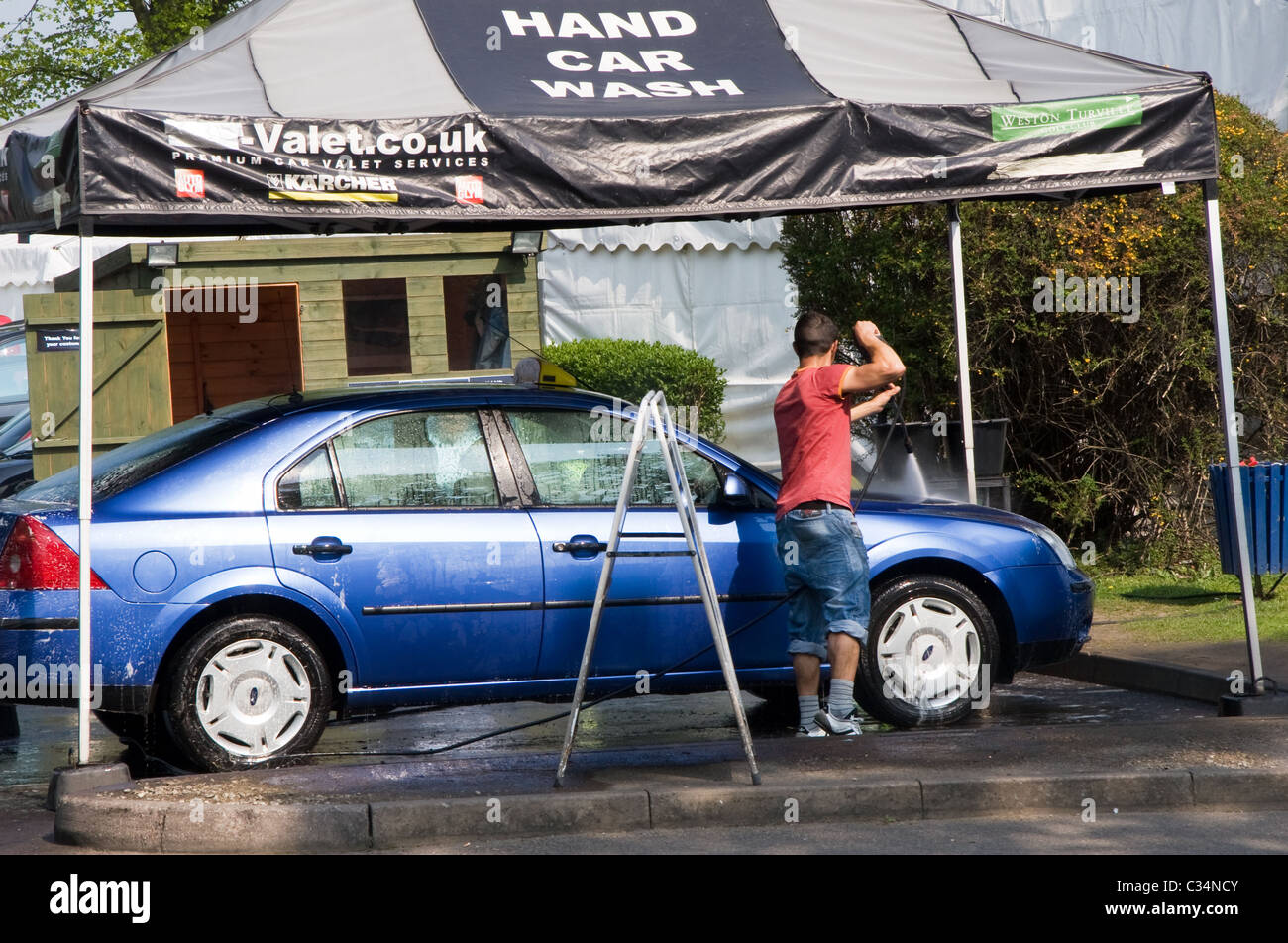 Hand car wash, St Albans, England, UK Stock Photo