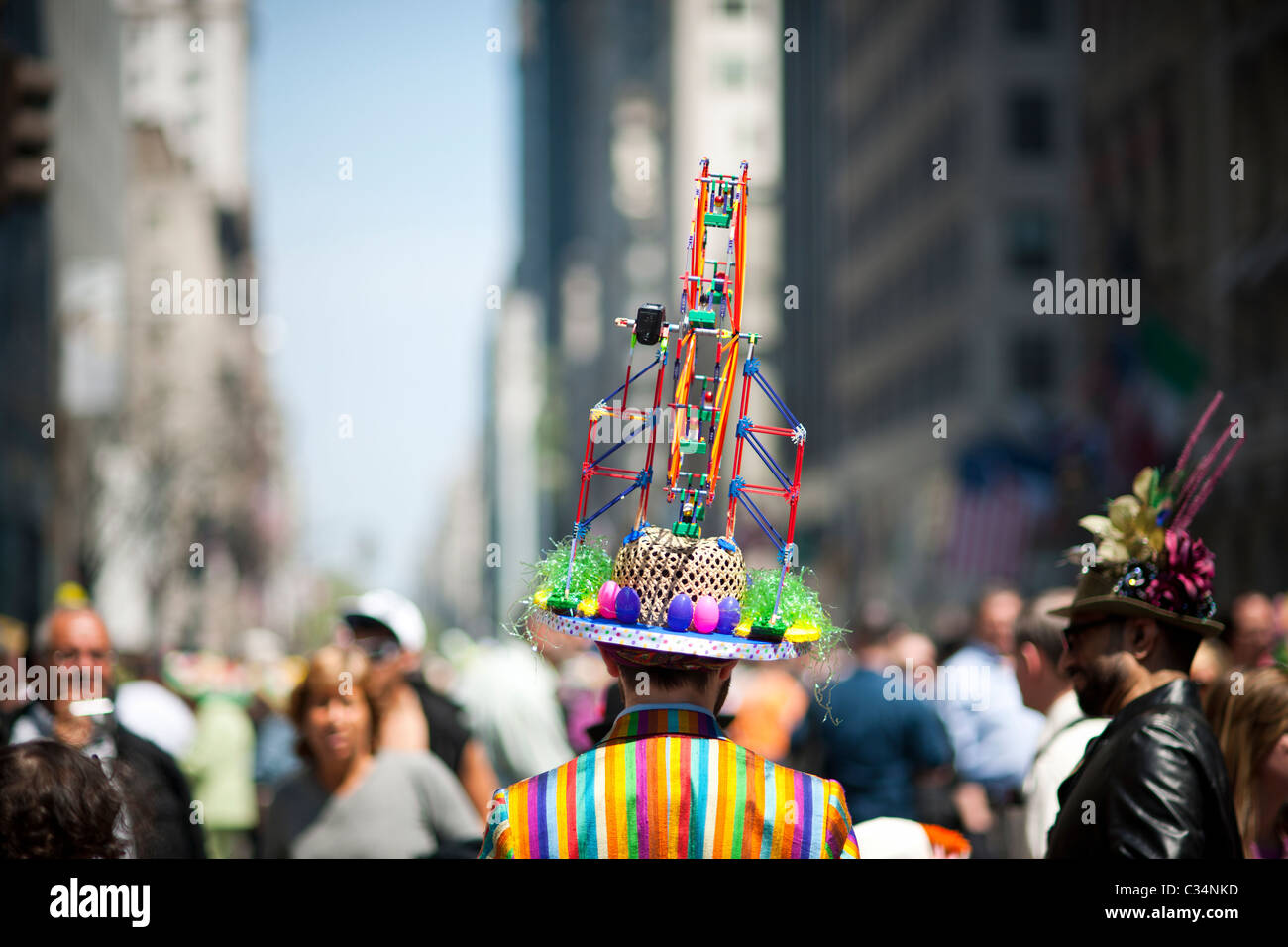 Thousands turn out on a warm and sunny Easter Sunday in New York Stock Photo