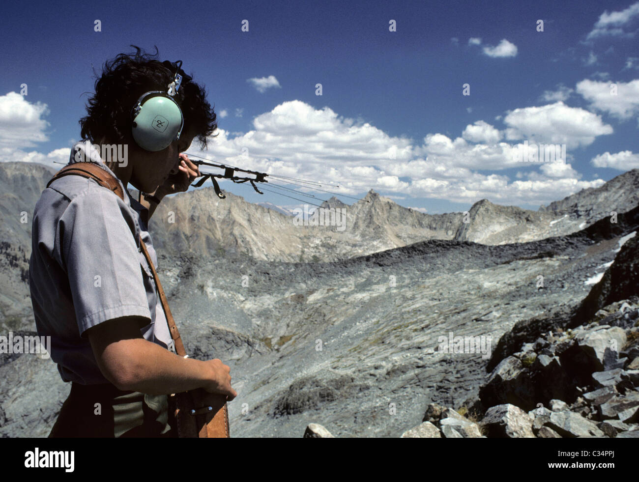 Park Ranger Using Radio Tracking Equipment, Sequoia and Kings Canyon