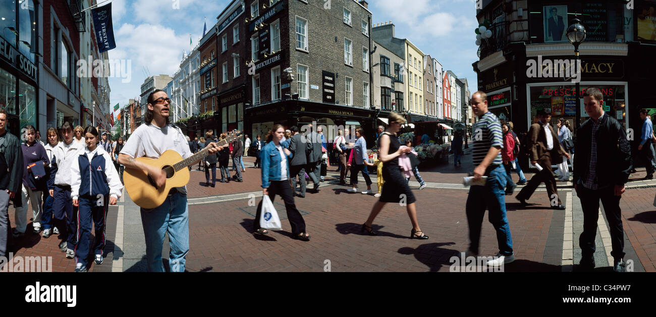 Dublin,Co Dublin,Ireland;Street Scene Of Grafton Street Stock Photo