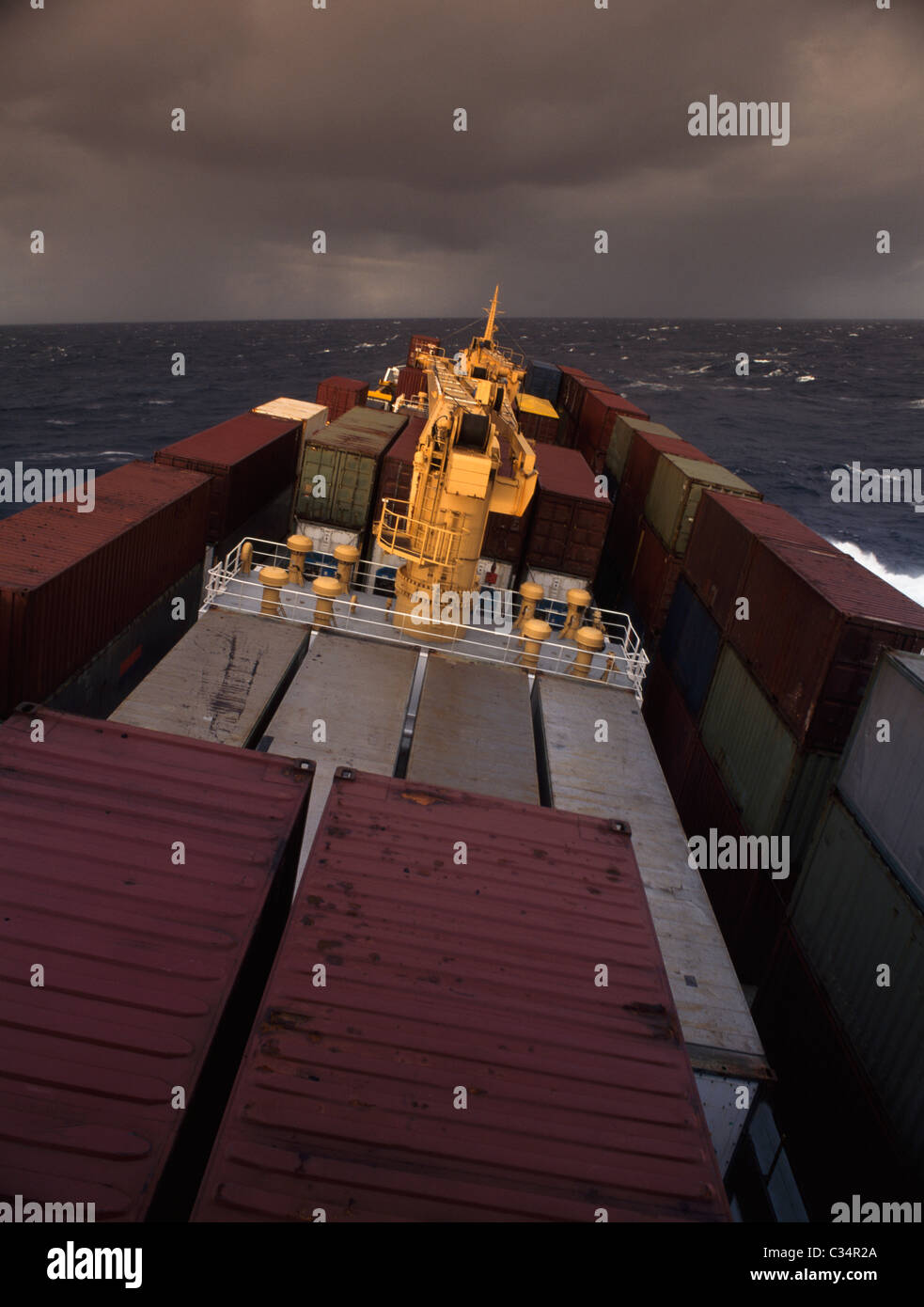 Container ship stormy sea hi-res stock photography and images - Alamy
