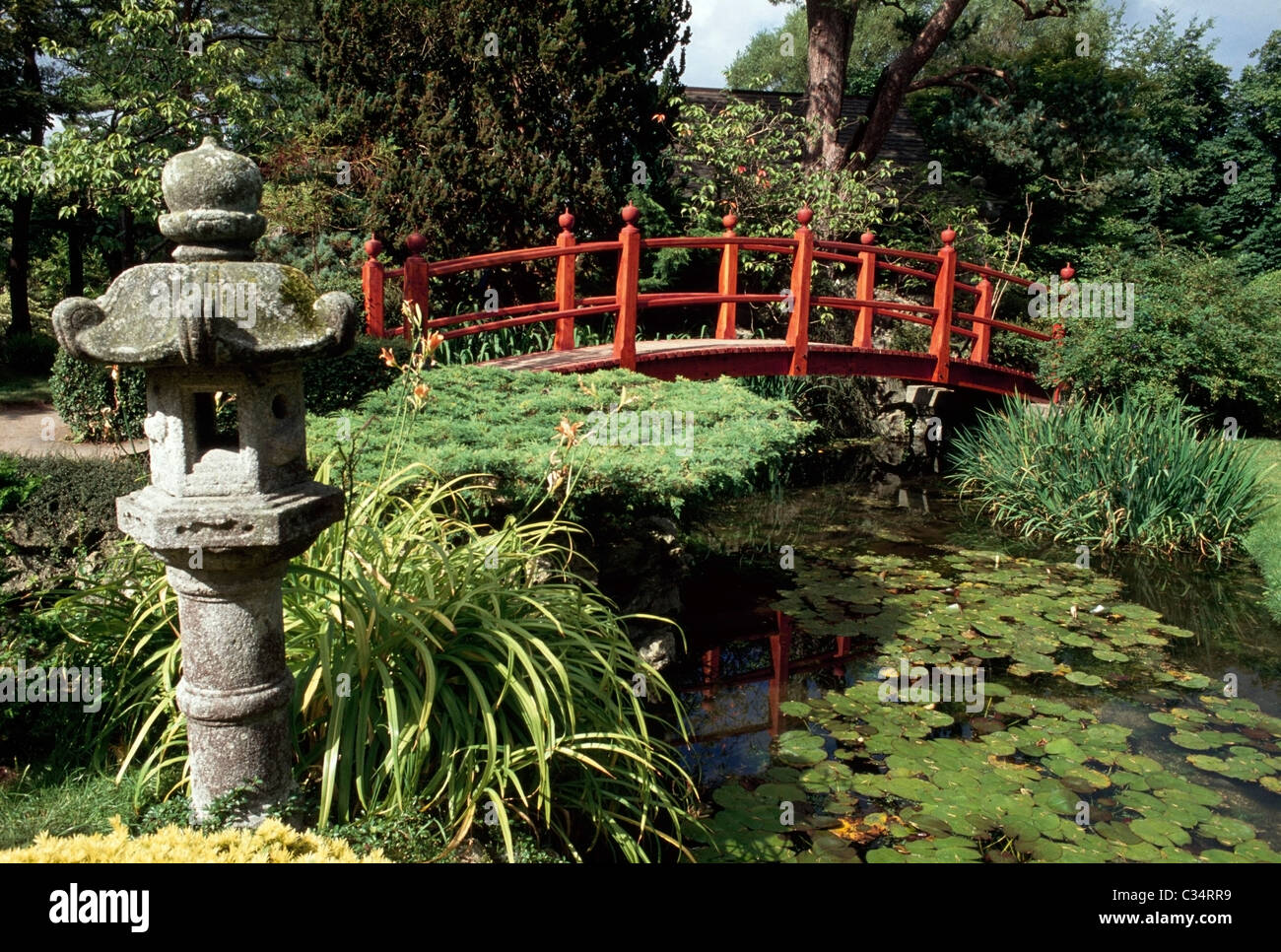Japanese Garden, Kilkea Castle, County Kildare, Ireland Stock Photo