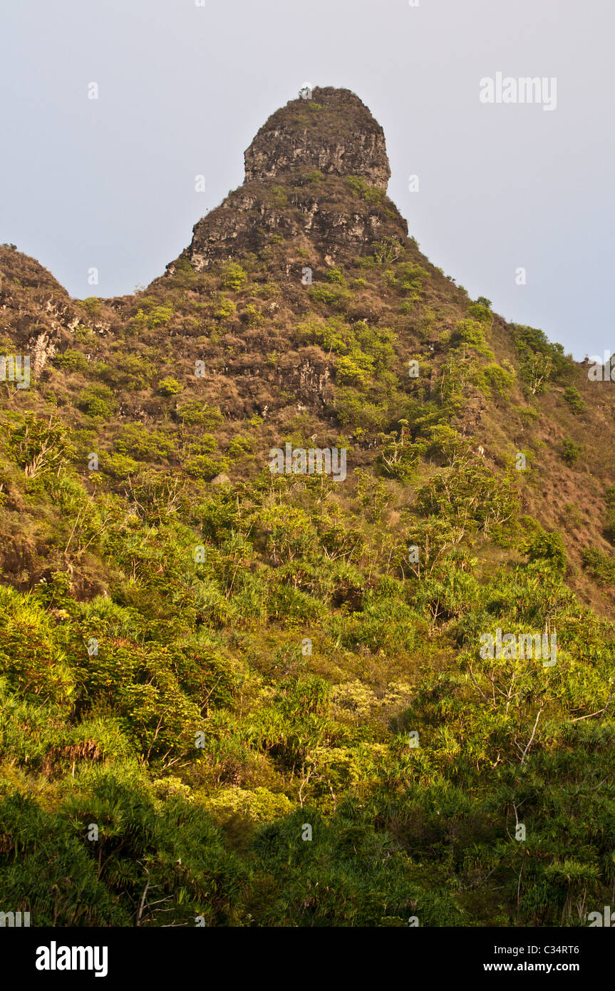 Mountain peak, Na Pali coast, Kauai, Hawaii Stock Photo