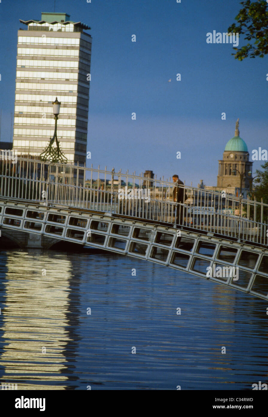 Ha'penny Bridge, Dublin City, County Dublin, Ireland Stock Photo
