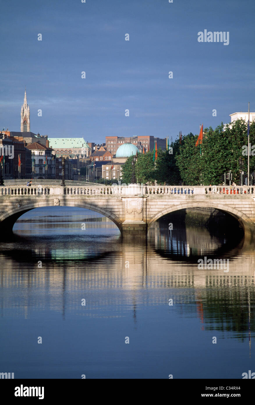 O'connell Bridge Over The River Liffey, Dublin City, County Dublin, Ireland Stock Photo