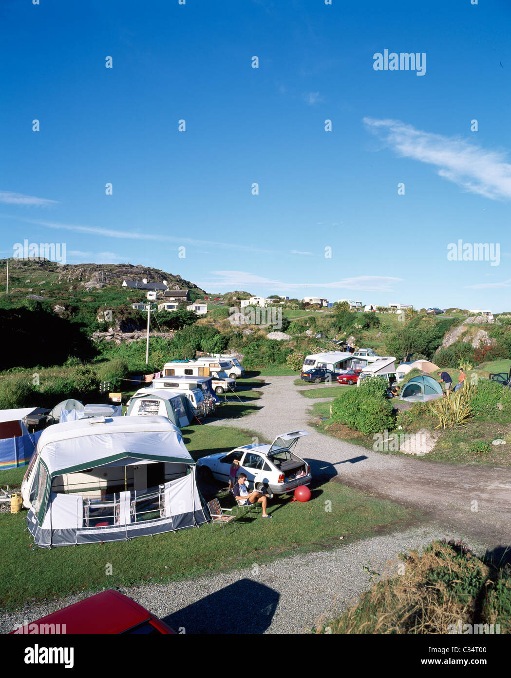Campsite, Ring Of Kerry, County Kerry, Ireland Stock Photo