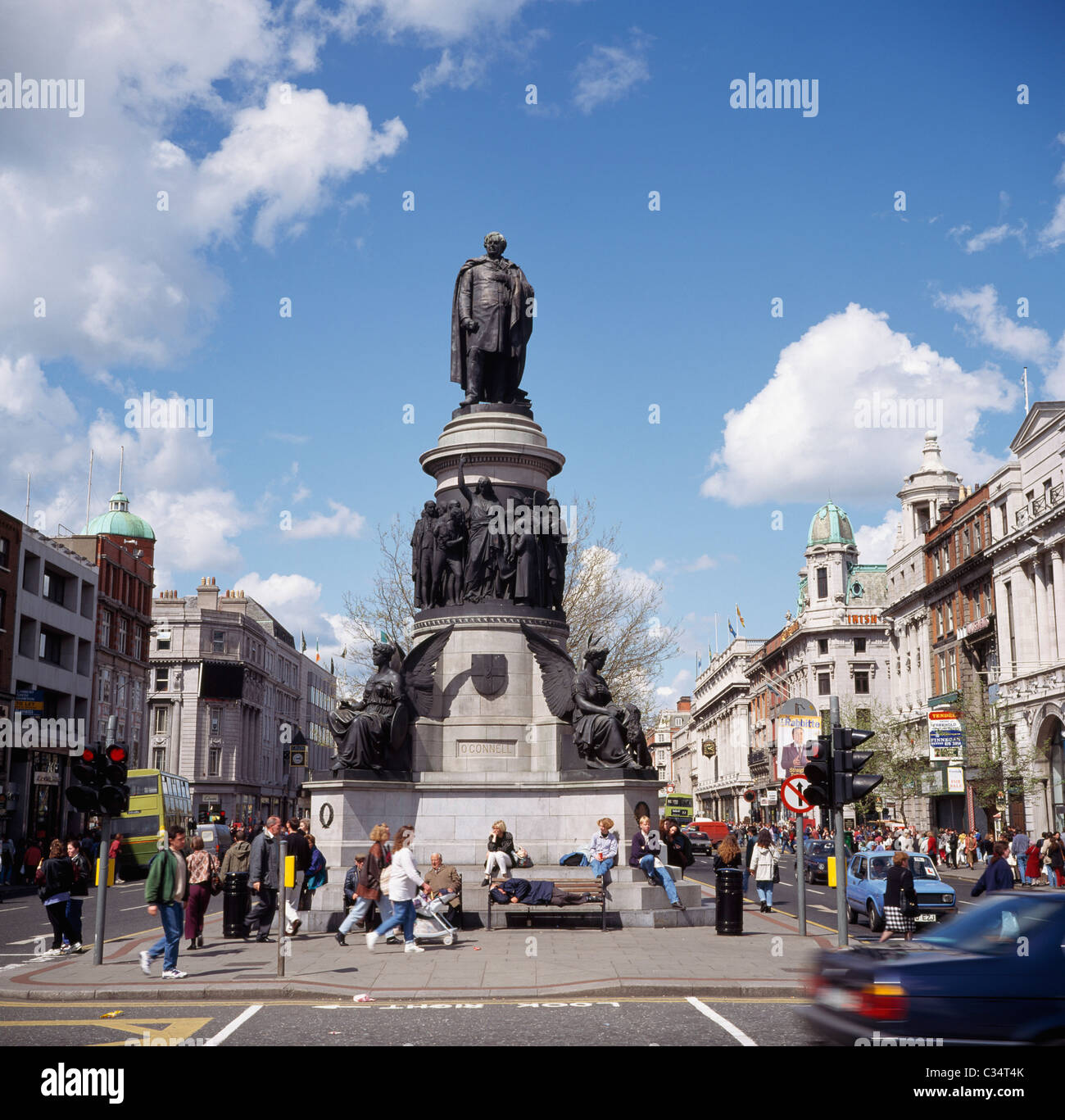 O'connell Monument, O'connell Street, Dublin, Ireland Stock Photo