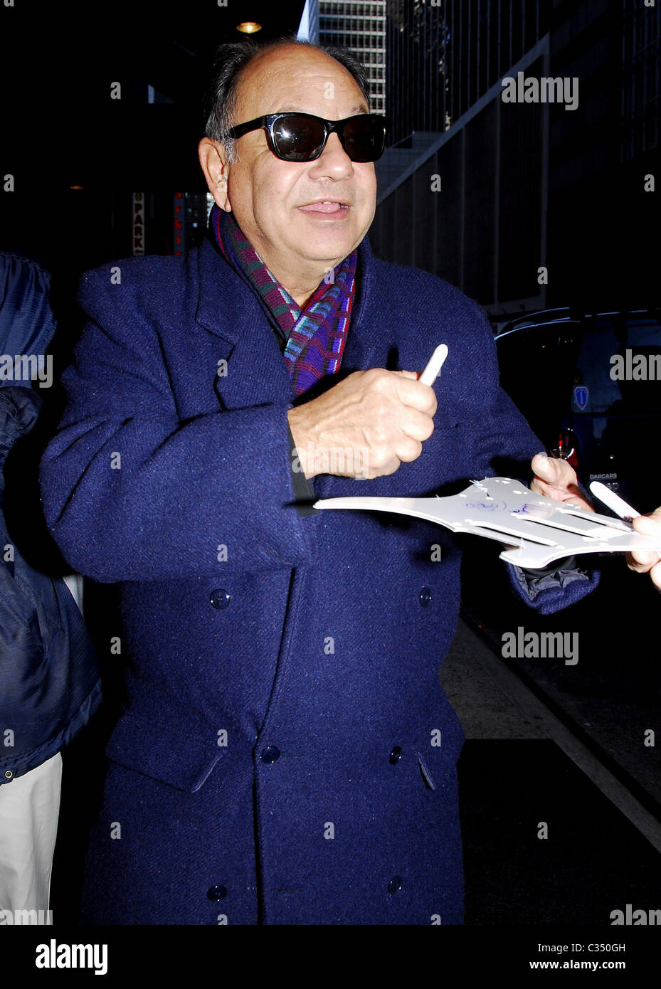 Cheech Marin, bundled up to brave the chilly temperatures, out and