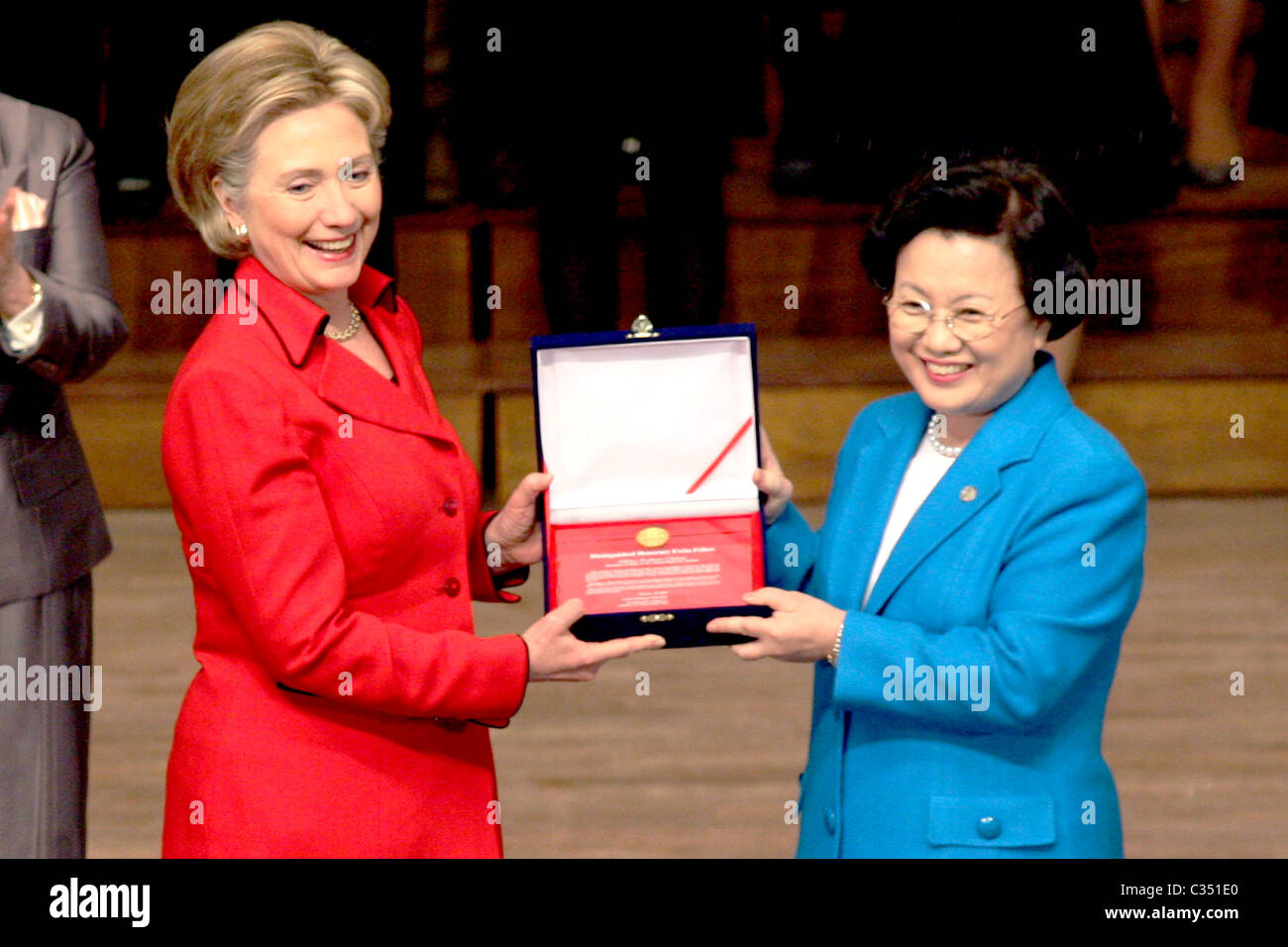 U S Secretary Of State Hillary Clinton And President Of Ewha