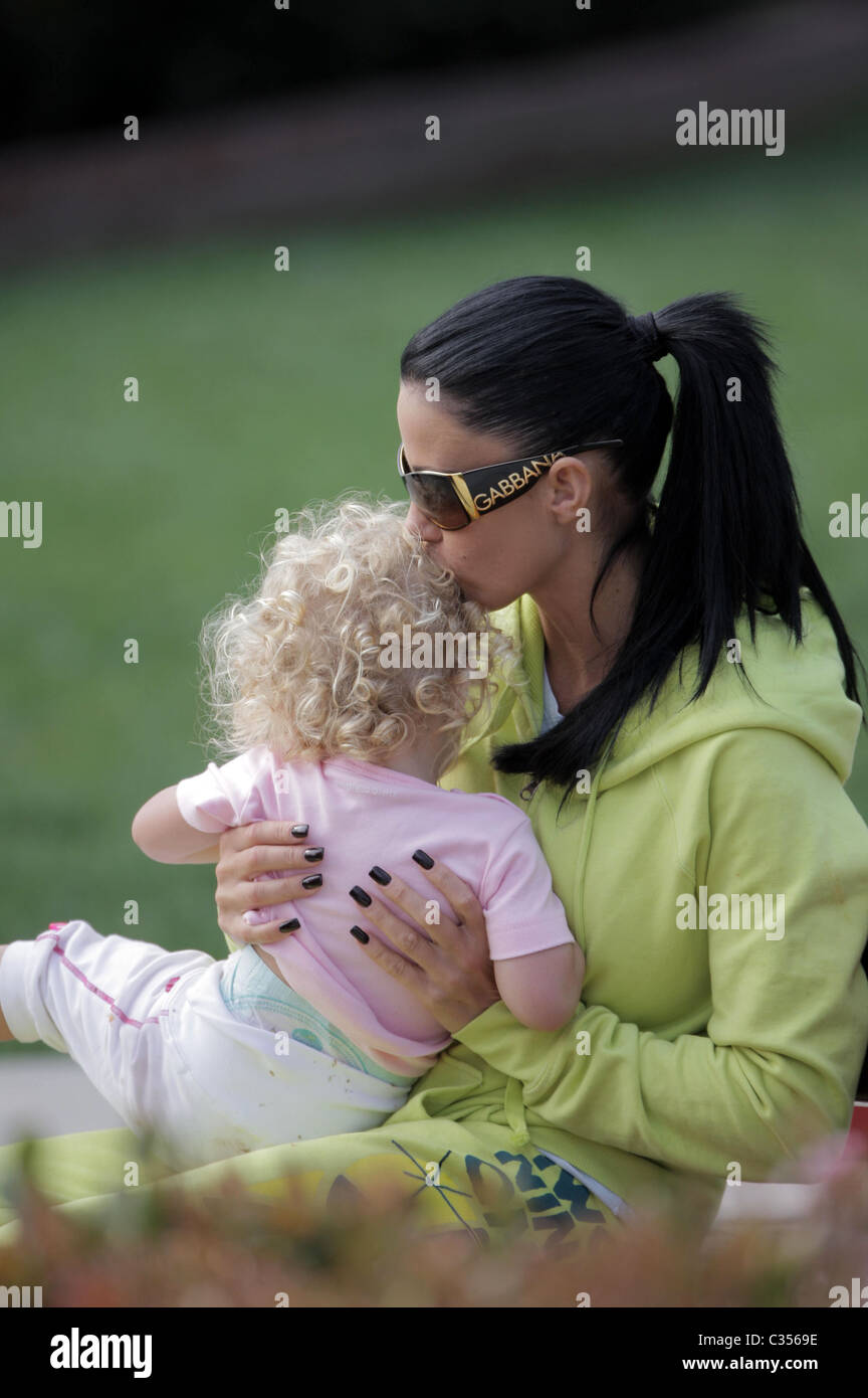 Katie Price aka Jordan and Princess Tiaamii after lunch at Tra di Noi Los Angeles, California