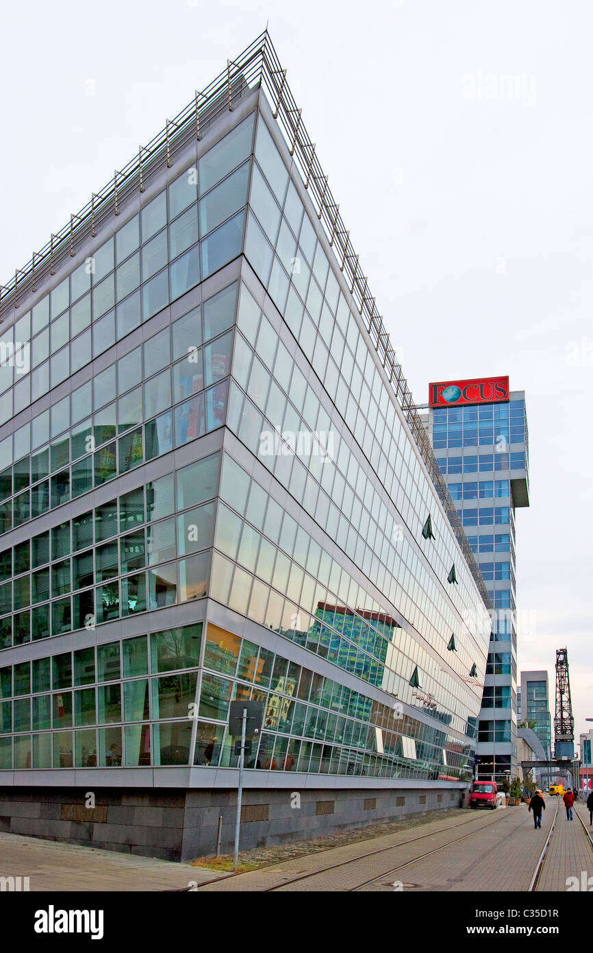 Glass building in Dusseldorf, Germany. Stock Photo