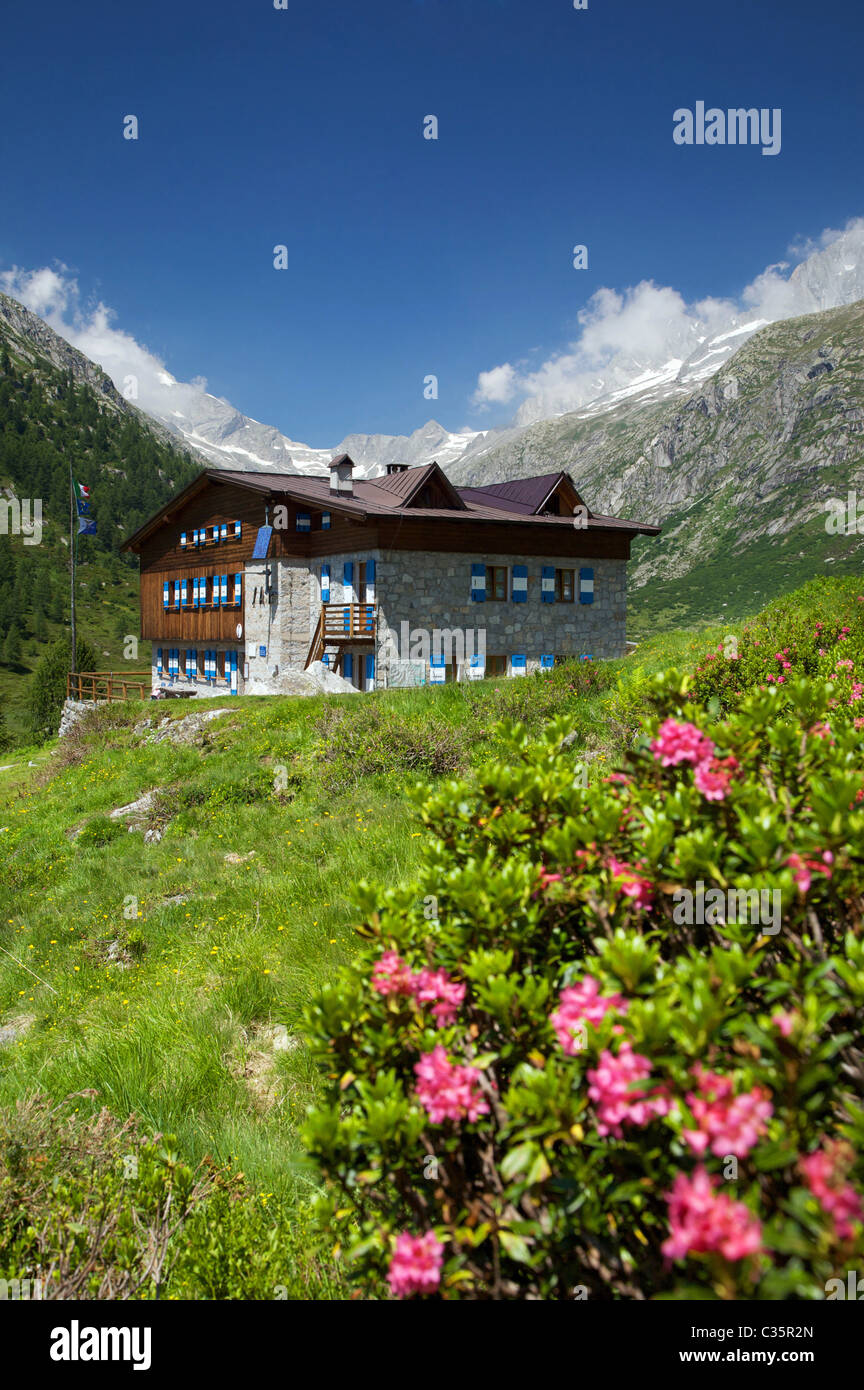 Alpine hut in Adamello-Brenta Natural Park, Fumo Valley, Val di Daone, Valli Giudicarie, Trentino Alto Adige, Italy, Europe Stock Photo