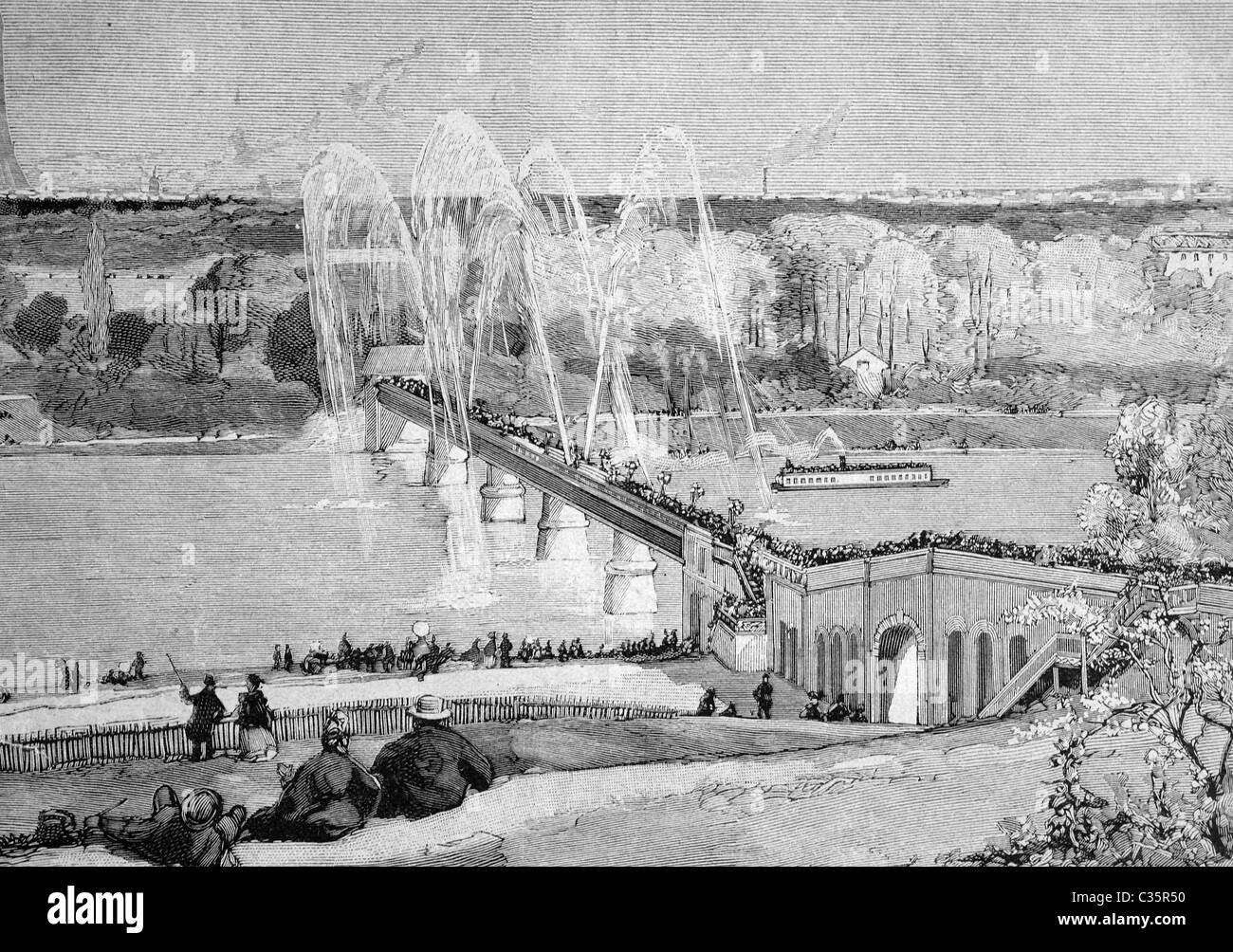 water supply in Paris, France, 1880 Stock Photo