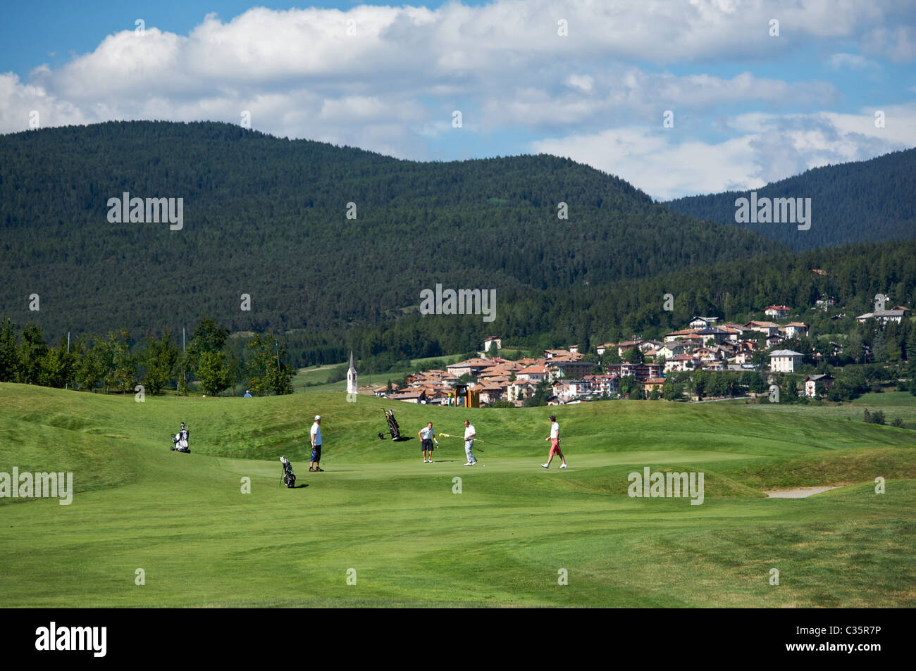 Golf course, Dolomiti Golf Club, Cavareno, Sarnonico plateau, Non valley,  Trentino Alto Adige, Italy, Europe Stock Photo - Alamy