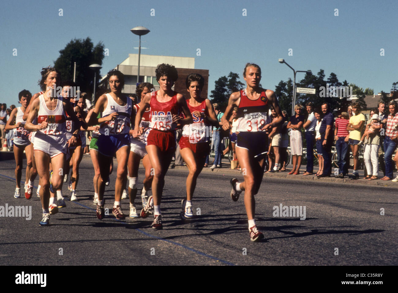 Grete Waitz (NOR) at the 1983 World Track and field Championships. Stock Photo