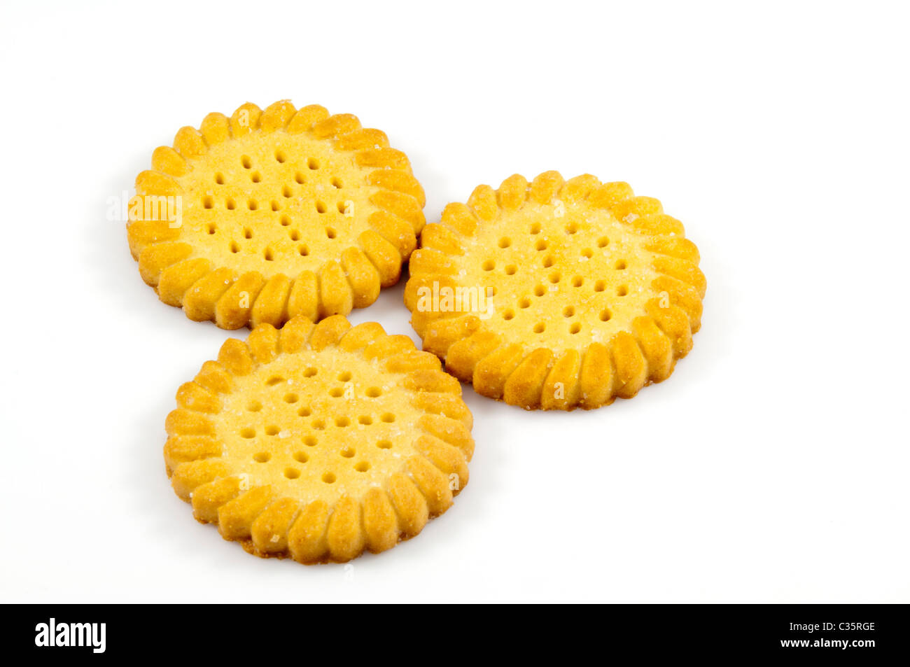 Cheese biscuits in white background Stock Photo
