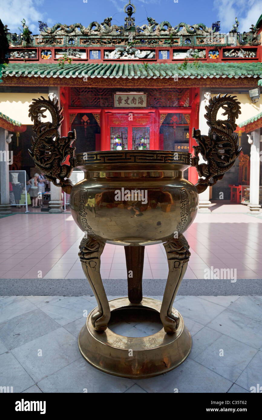 Big incense urn, Jalan Imbi Chinese Temple Kuala Lumpur Stock Photo