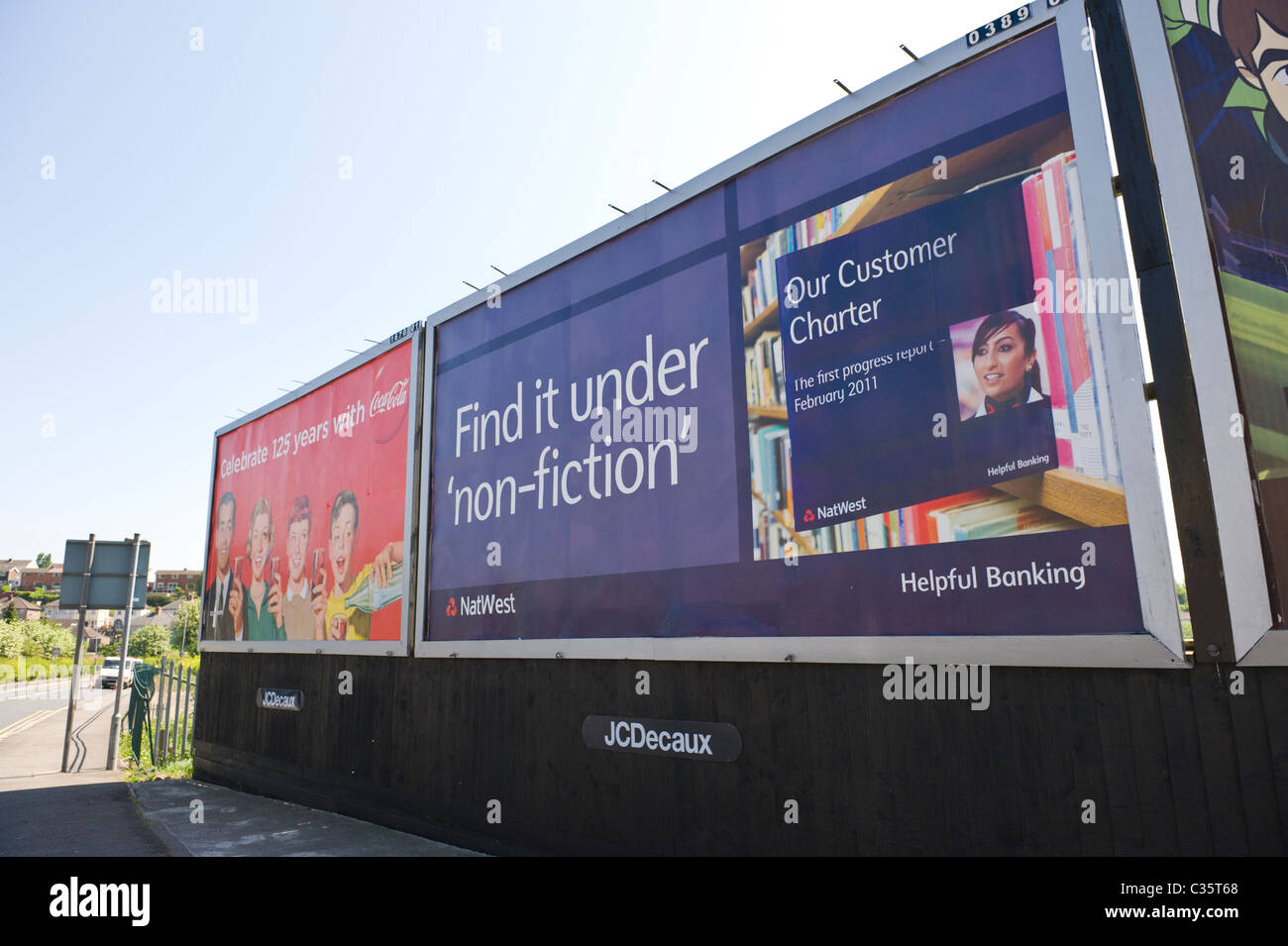 Advertising billboard on JCDECAUX roadside site advert for NATWEST BANK
