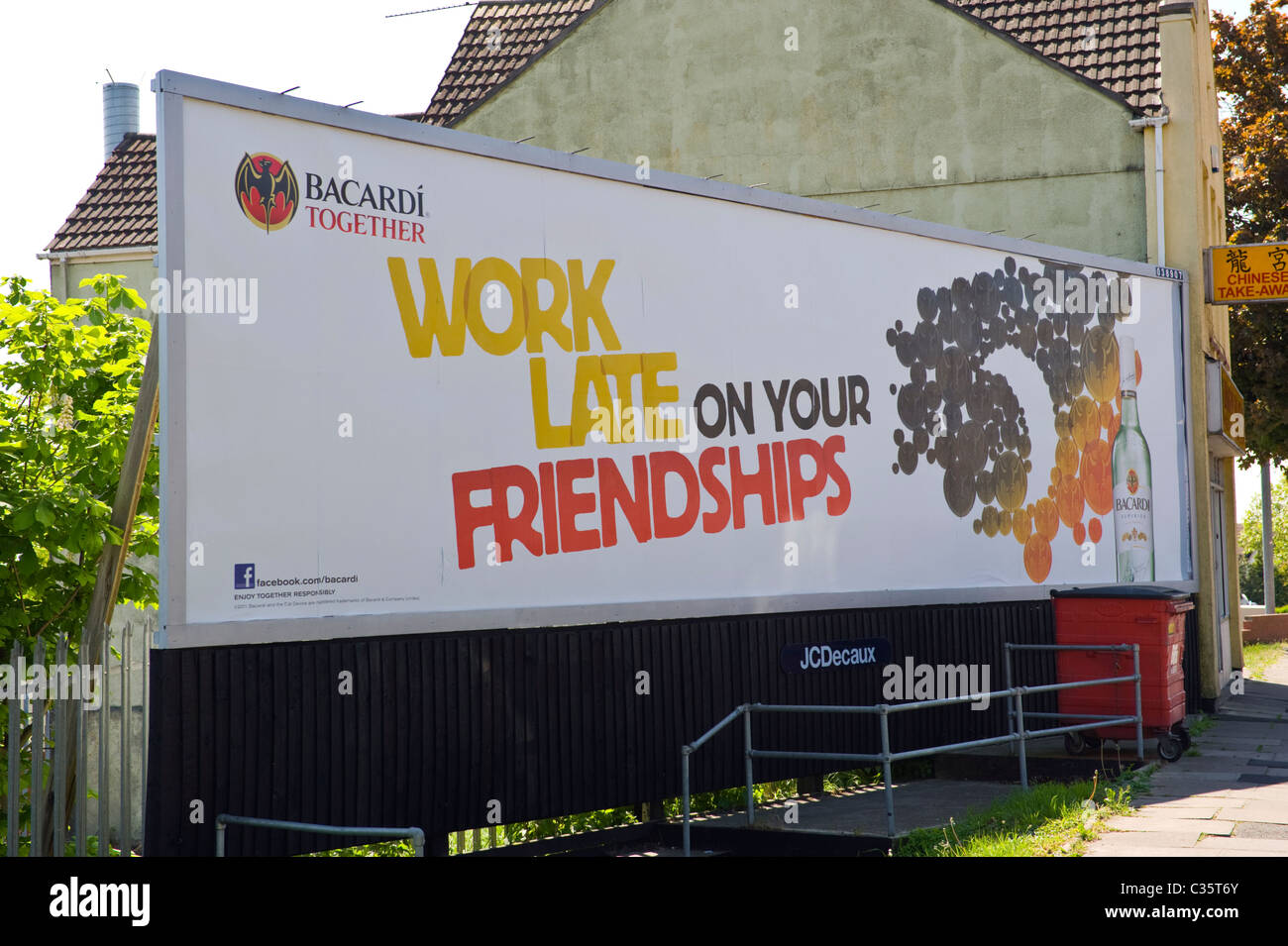 Advertising billboard on JCDECAUX site advert for BACARDI ...