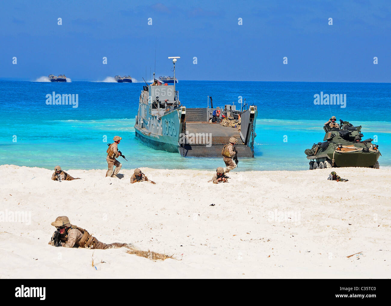 Marines conduct an amphibious assault demonstration ALEXANDRIA, Egypt Stock Photo