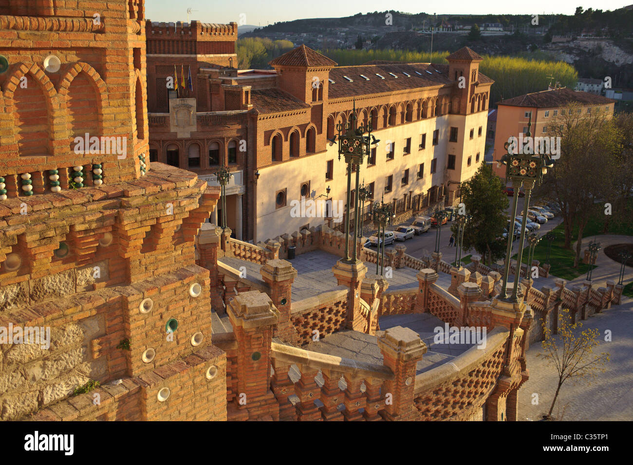Lower city of Teruel with stone and brick buildings Stock Photo