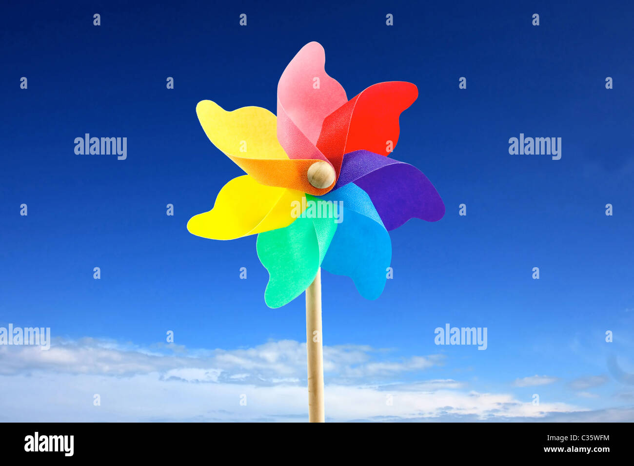close up of a toy windmill outside at the beach Stock Photo Alamy