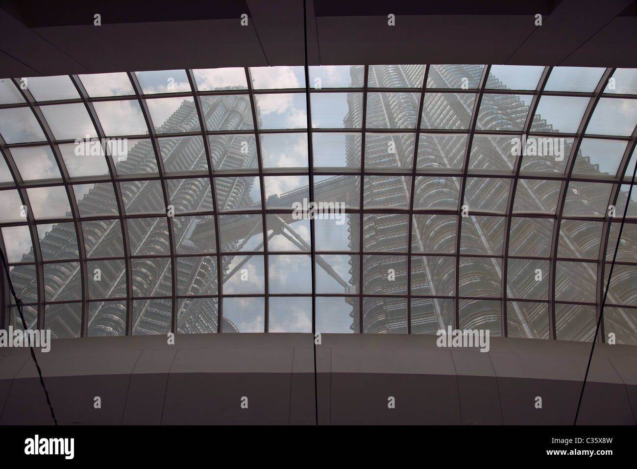 Futuristic interior of shopping mall, Petronas Towers Kuala Lumpur 11 Stock Photo