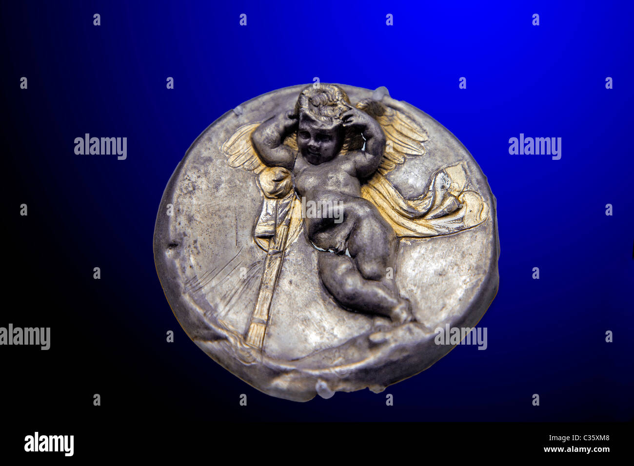 Silver from Morgantina, Regional Archaeological Museum of Aidone, Sicily, Italy Stock Photo