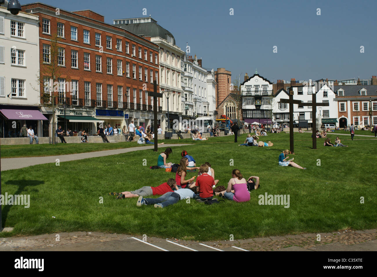 Cathedral Yard, Exeter Stock Photo