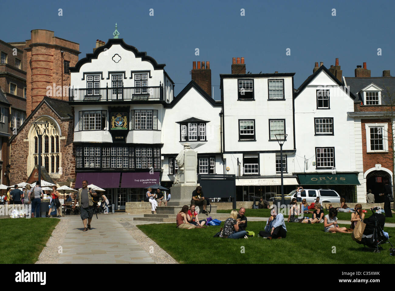 Cathedral Yard, Exeter Stock Photo Alamy