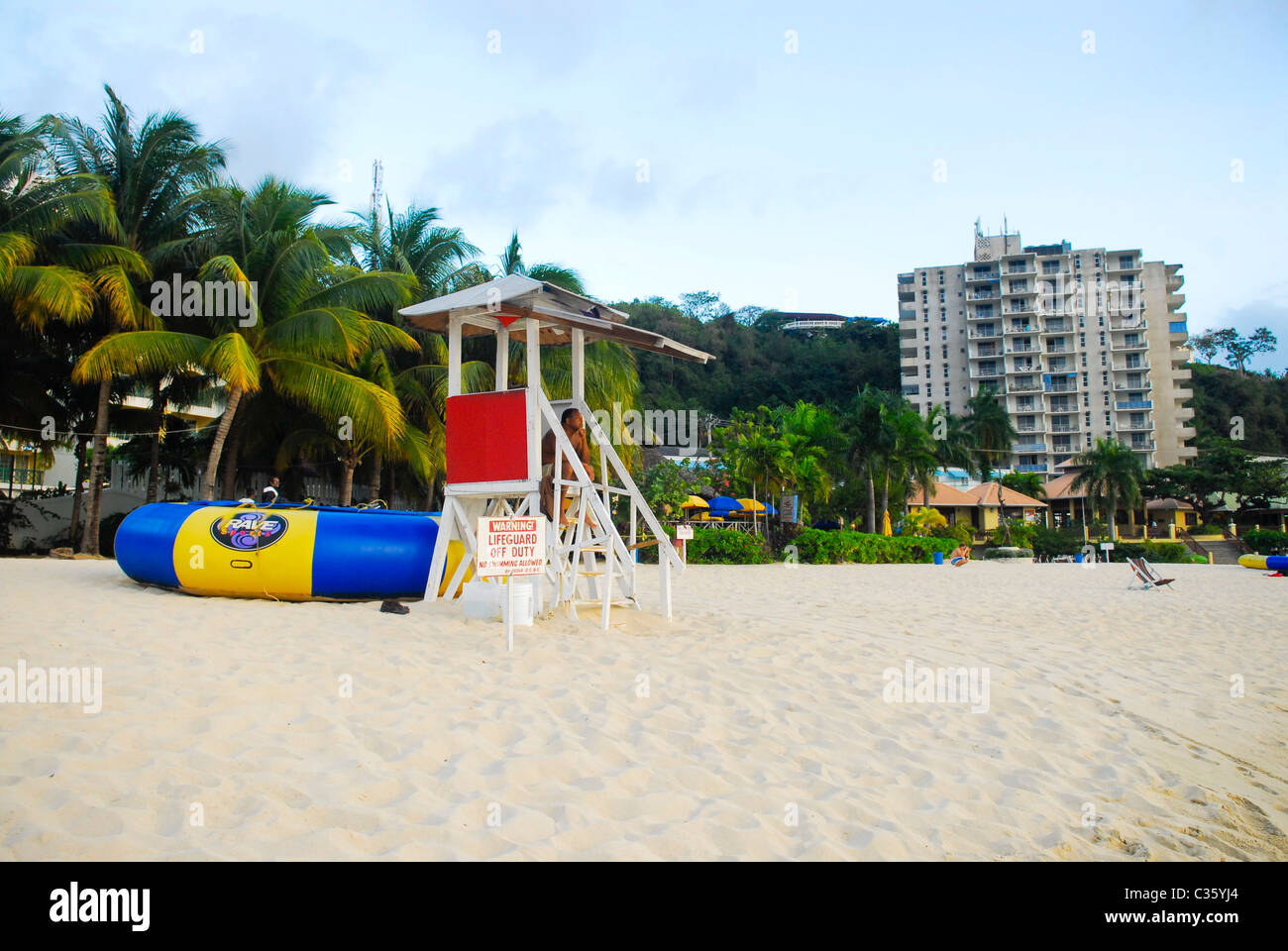 Lifeguard station at Doctors Cave Beach, Montego Bay, St James, Jamaica Stock Photo