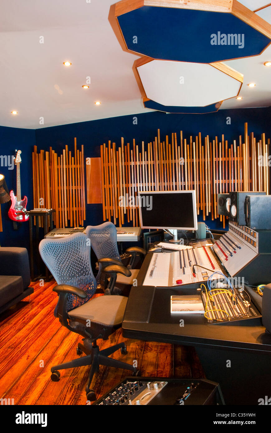 Interior of Geejam Recording Studio, San San, Port Antonio, Portland, Jamaica. Stock Photo