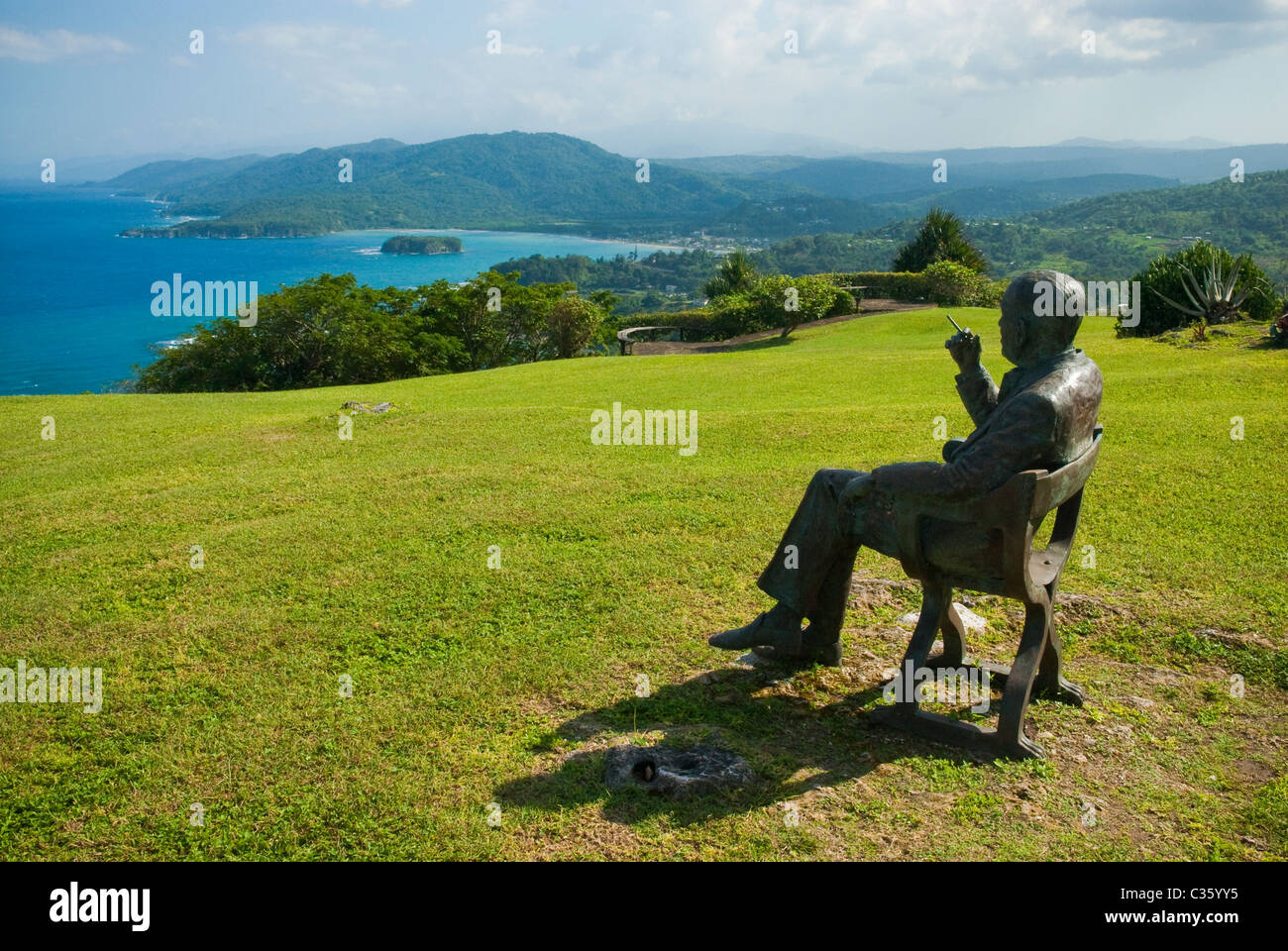 Sculpture of Noel Coward at Firefly, the Jamaican home of Noel Coward